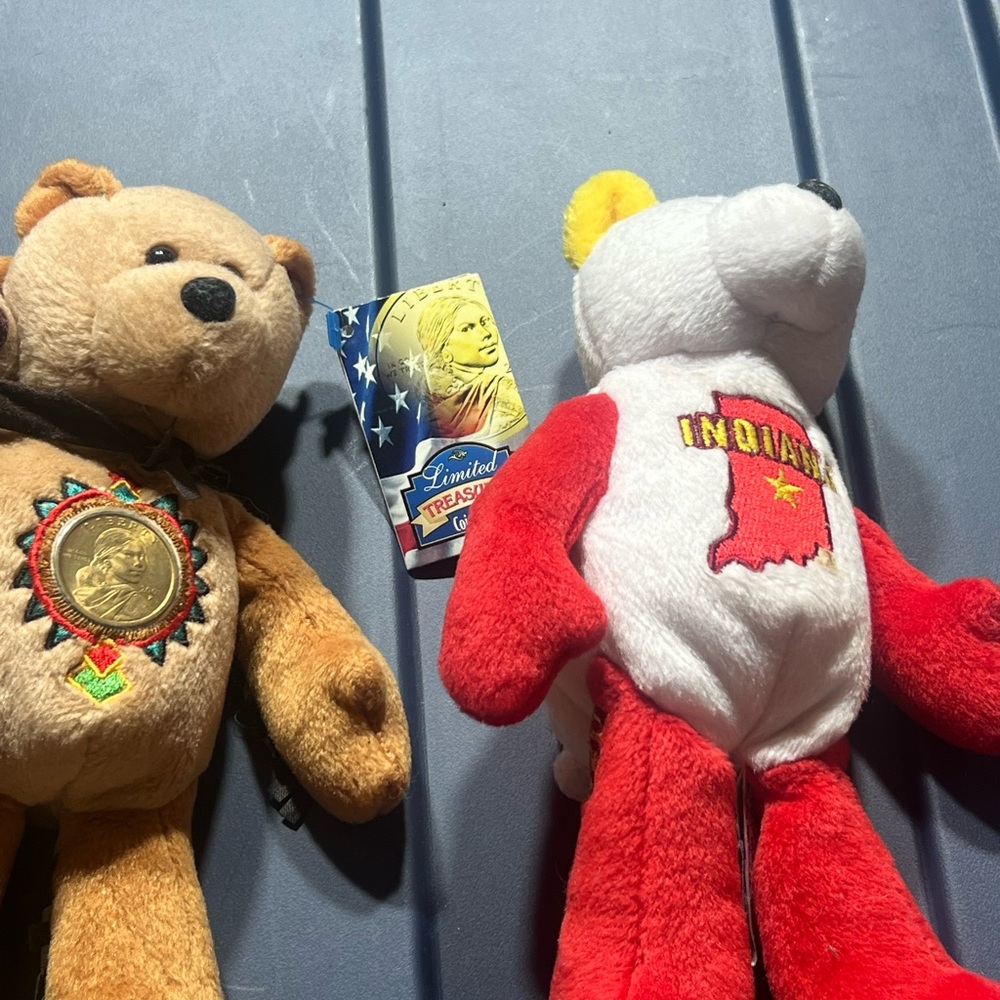 Indiana Red and White Plush Bear